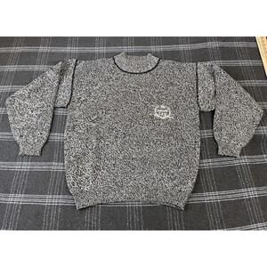 Vintage 90's IOU Knit Sweater Men's Gray Pullover Medium Legend